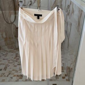 Banana Republic Pleated Wrap Midi Skirt in Light Cream